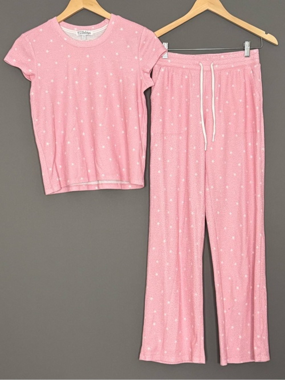 P.J. Salvage Star Print Waffle Knit Pajama Lounge Set Pink Women’s XS Cozy